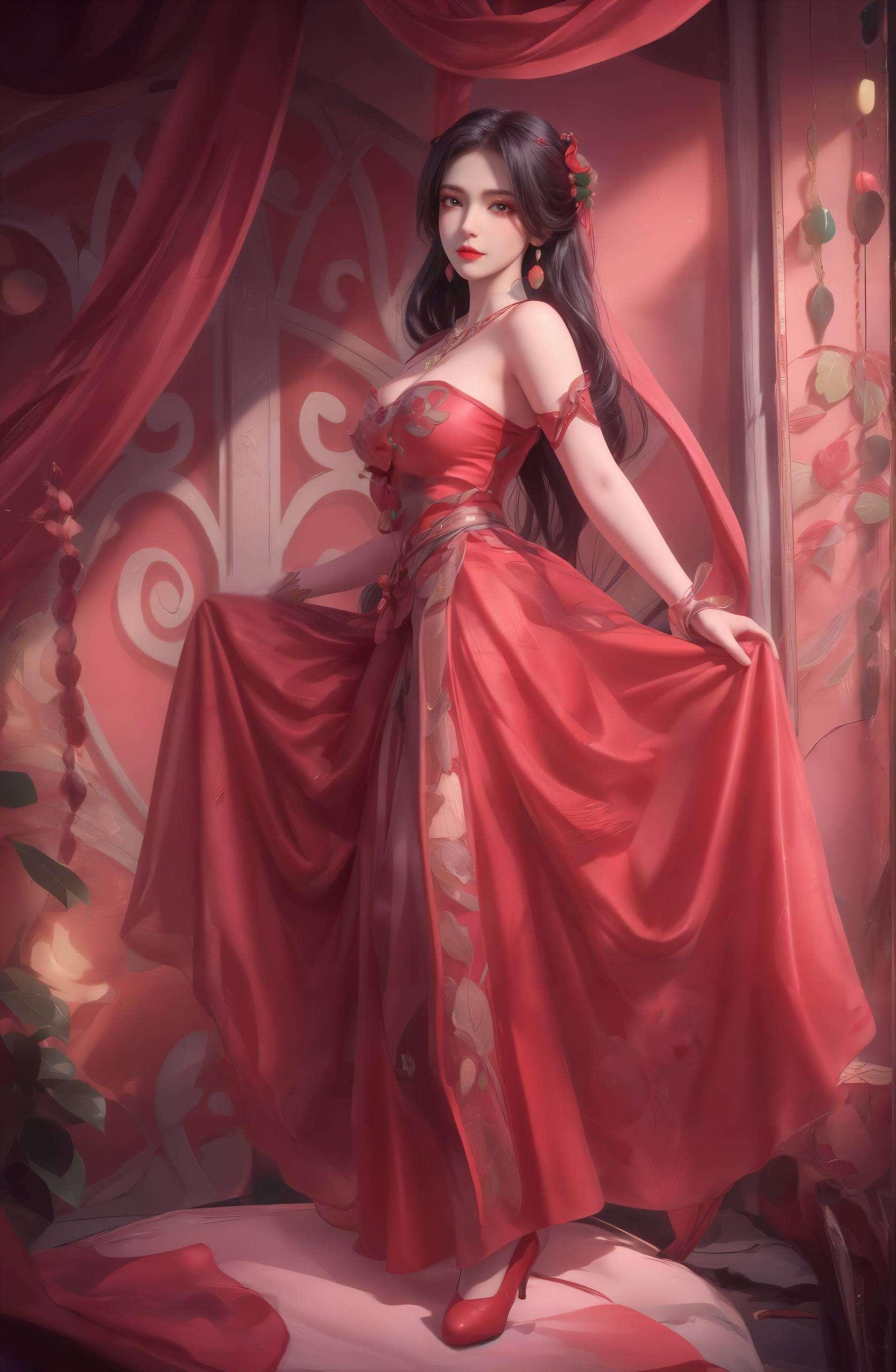 即墨花雪高清壁纸头像图片：AI绘画人物微笑素材极简PC桌面|雨薇高清动漫壁纸网